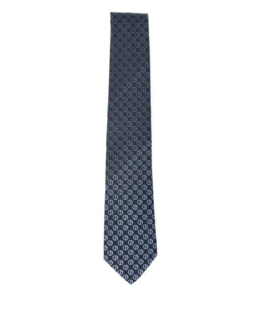 Corbata con monograma Giorgio Armani de hombre de color Blue