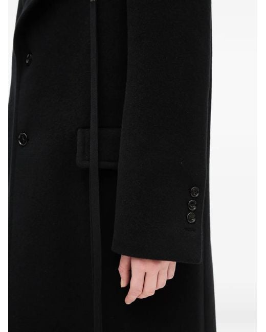 Ann Demeulemeester Black Aldina Peak-Lapel Button-Fastening Coat