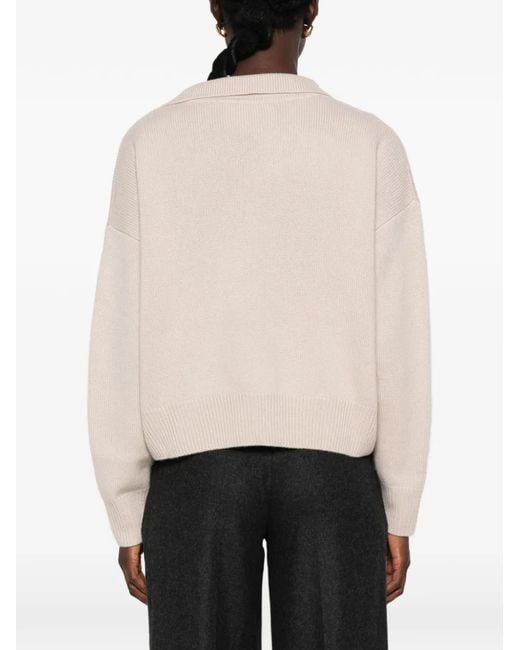 Soft Goat Natural Relaxed-Fit Polo Sweater