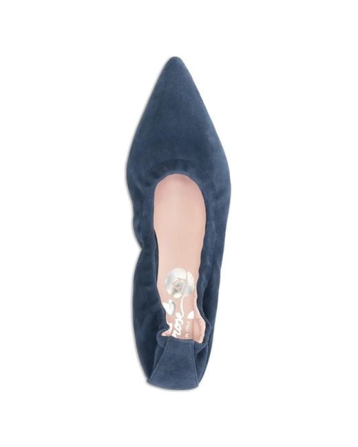 LA ROSE Blue Pointed-Toe Elasticated Pumps