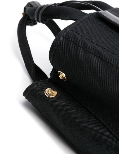 Prada Black Logo-embroidered Canvas Tote Bag