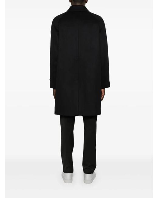 Aspesi Black Button-Fastening Coat for men