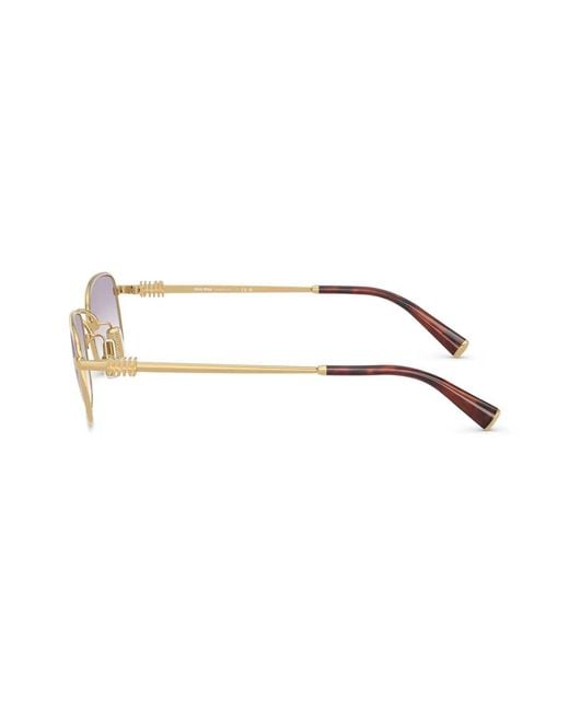 Miu Miu Brown Rectangle-Frame Sunglasses