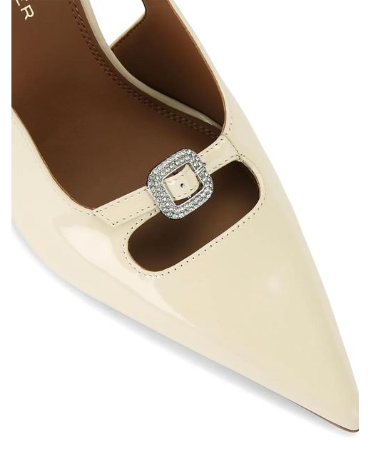 Kurt Geiger White Crystal-Embellished Buckle-Fastening Pumps