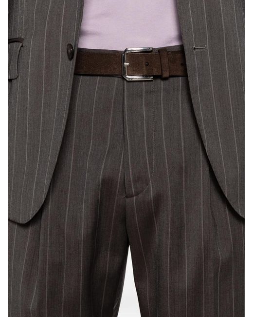 Manuel Ritz Gray Pinstripe-Pattern Single-Breasted Suit for men
