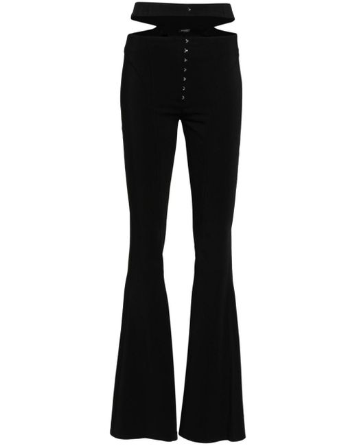 Pantaloni svasati con cut-out di Mugler in Black