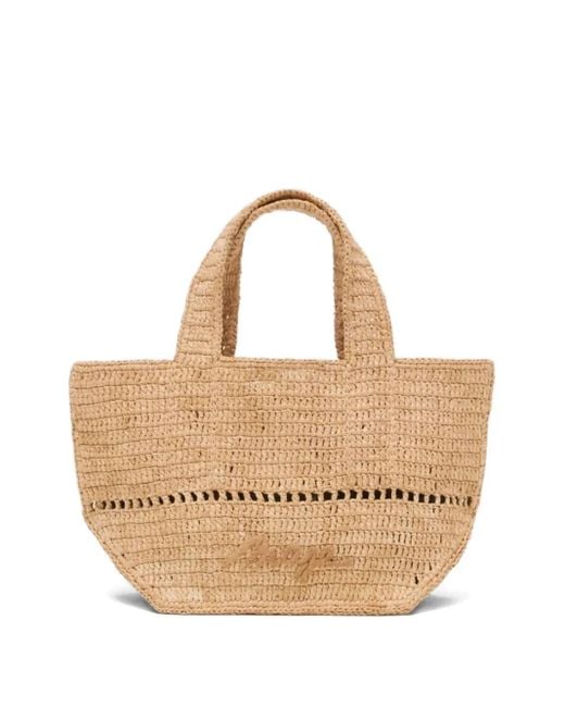 Maje Natural Raffia Bow Mini Bag