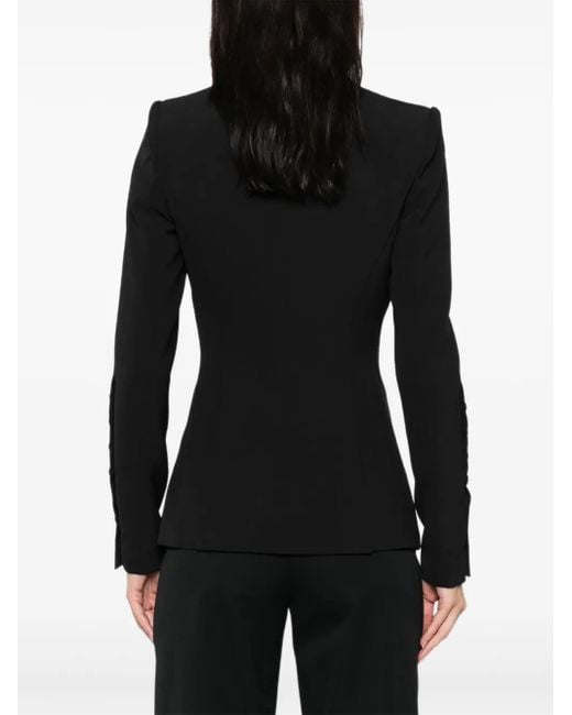 Elisabetta Franchi Black Tailored Blazer With Satin Lapel