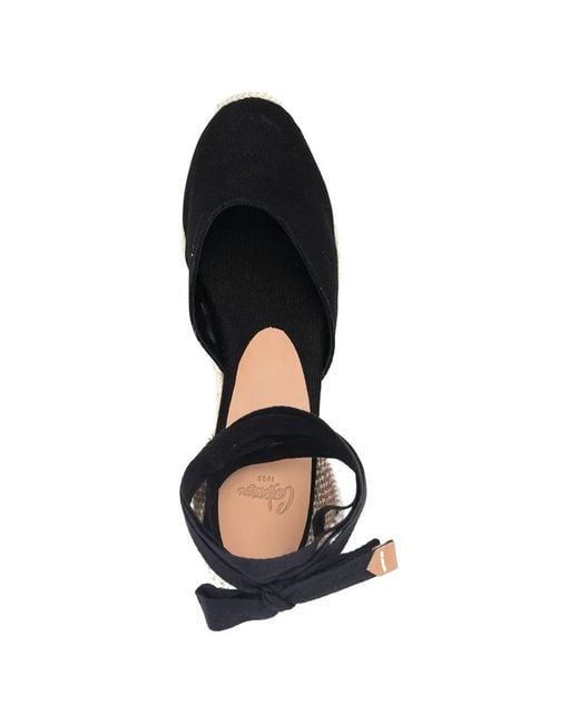 Castaner Black Tie-Ankle Espadrilles
