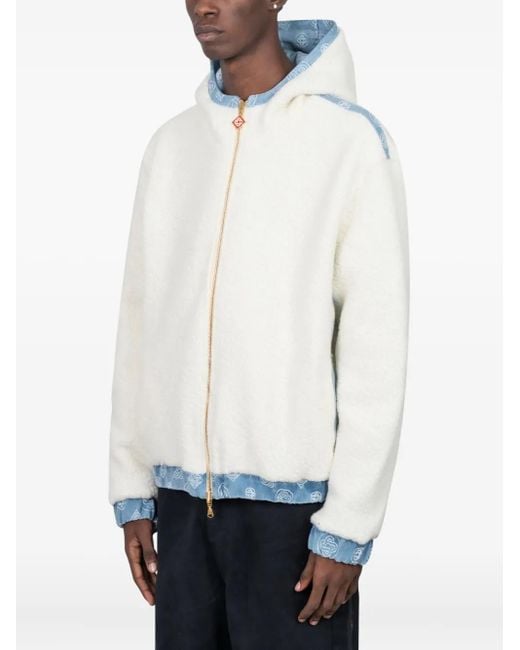 Casablanca Blue Reversible Hooded Denim Jacket for men