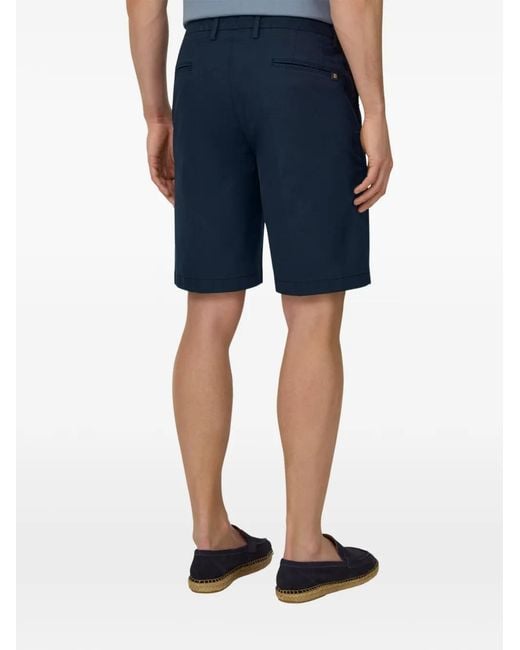 Boggi Blue Stretch-Cotton Bermuda Shorts for men