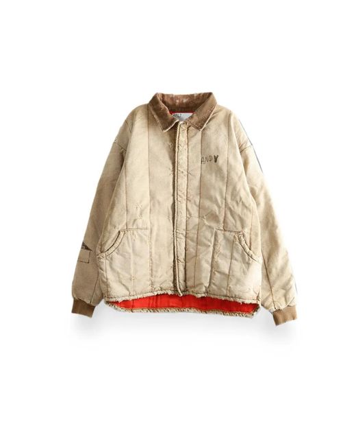 PALY Natural Distressed-Effect Quilted Jacket