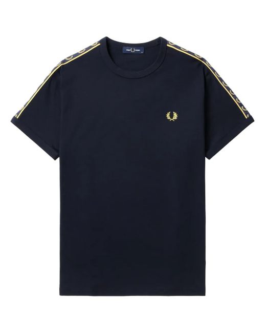 Fred Perry Blue Contrast-Tape T-Shirt for men