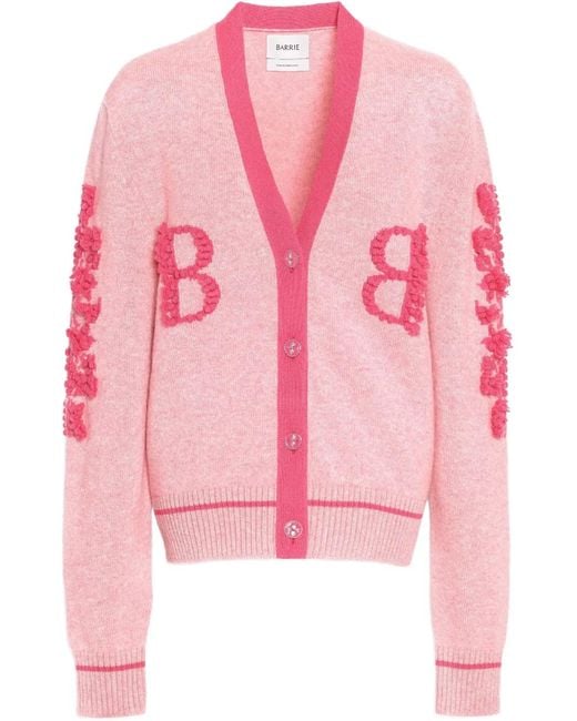 Barrie Pink Logo-Embellished Cardigan