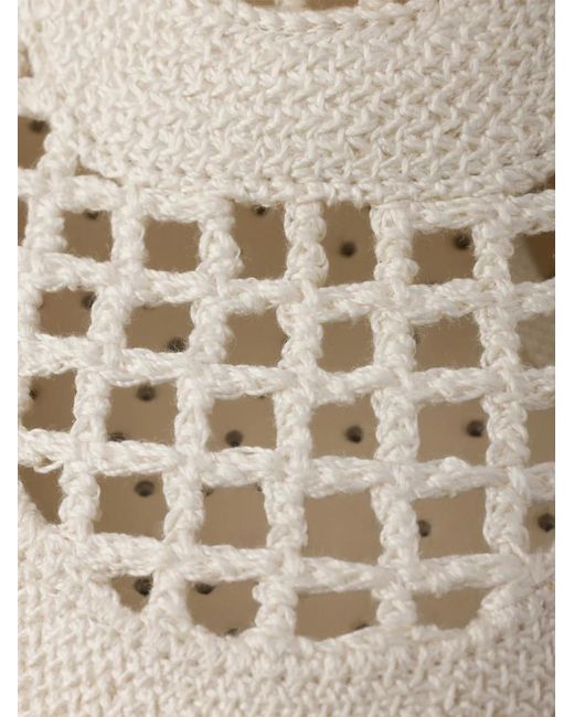 Prada White Cotton Crochet Collapse Sneakers