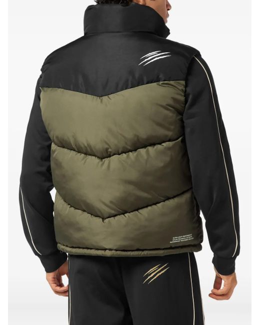 Philipp Plein Green Puffer Jacket Vest for men
