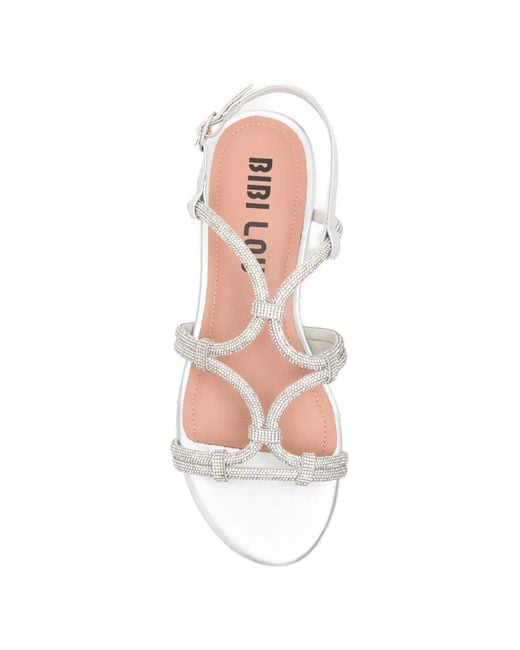 Bibi Lou White Crystal-Embellished Cage Sandals