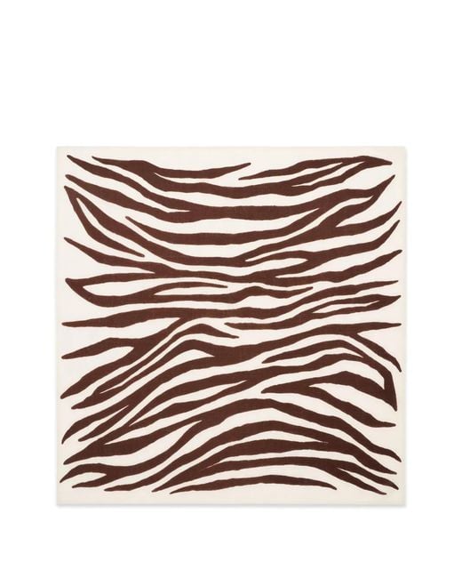 Bompard Natural Zebra-Print Square Scarf