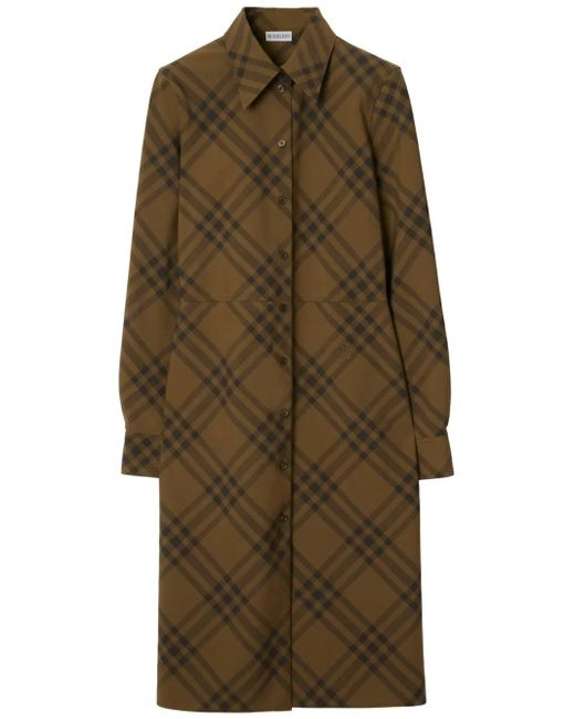 Burberry チェック シャツドレス Natural