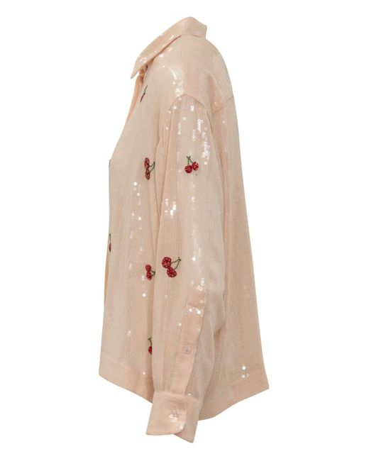 Des Phemmes Natural Sequinned Shirt