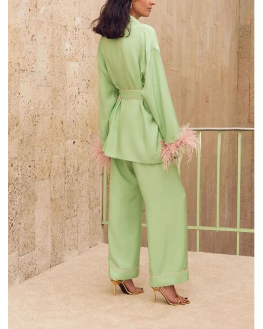 Sleeper Green Satin Pajama Set
