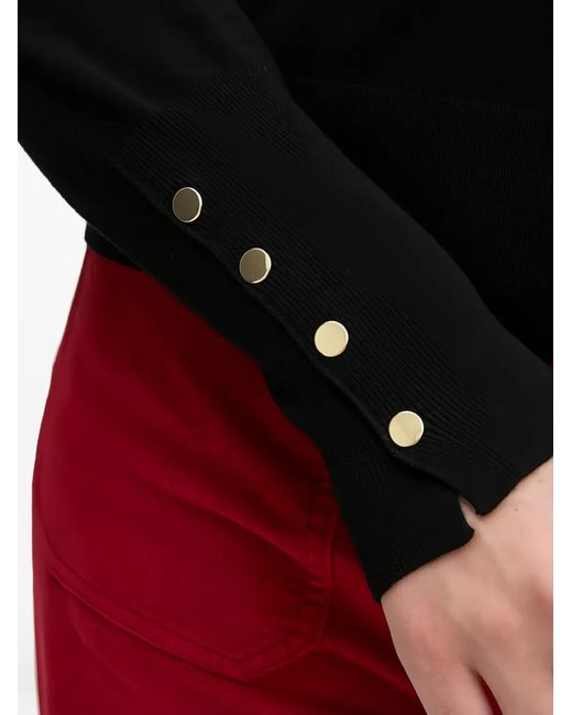 Benetton Black Button V-Neck Knitwear