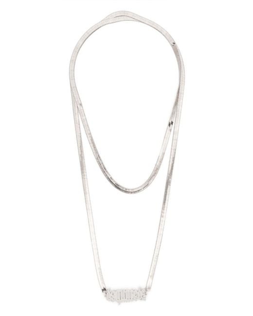 DSquared² White Logo-Lettering Necklace for men