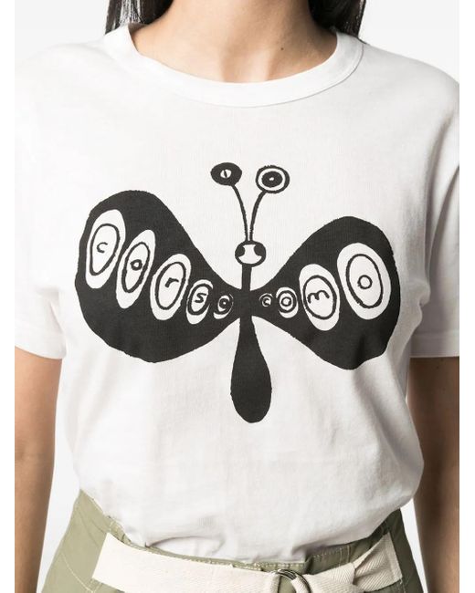 10 Corso Como White T-Shirt mit Schmetterling-Print