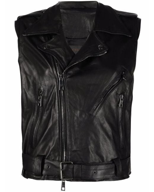 Giorgio Brato Black Leather Biker Jacket