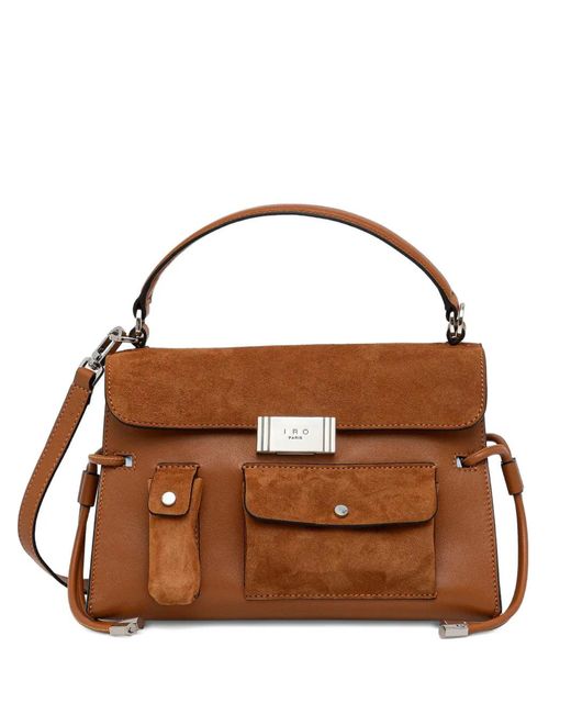 Bolso shopper con bolsillo de solapa IRO de color Brown