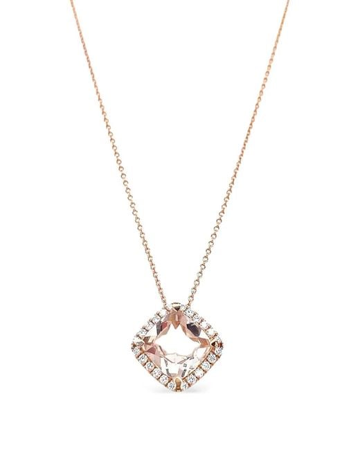 Lisa Nik Metallic 18K Rose Diamond And Morganite Necklace