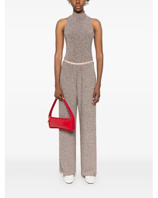 Forte_forte Gray Metallic-Threading Top