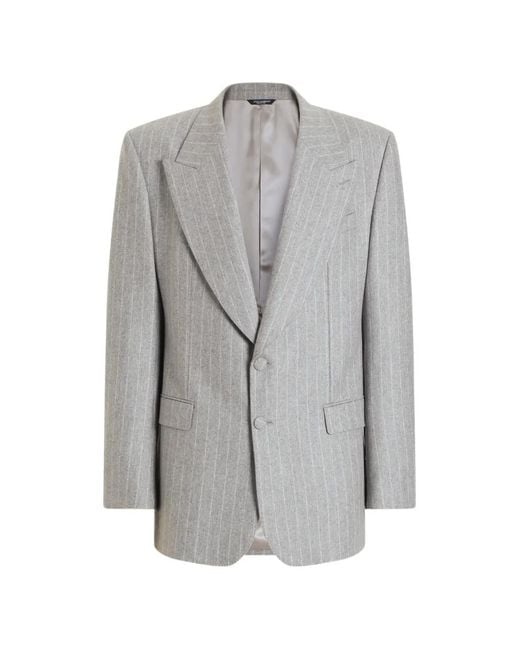 Dolce & Gabbana Gray Martini Single-Breasted Jacket for men