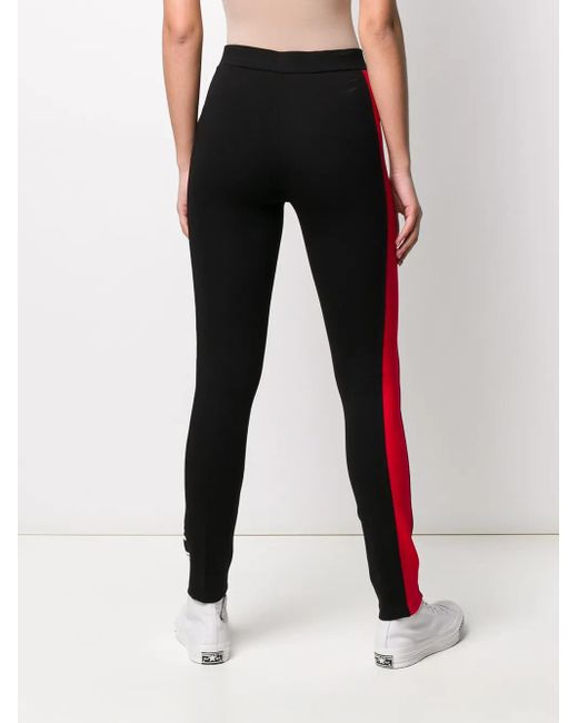 Karl Lagerfeld Black Stripe Detail Logo Leggings