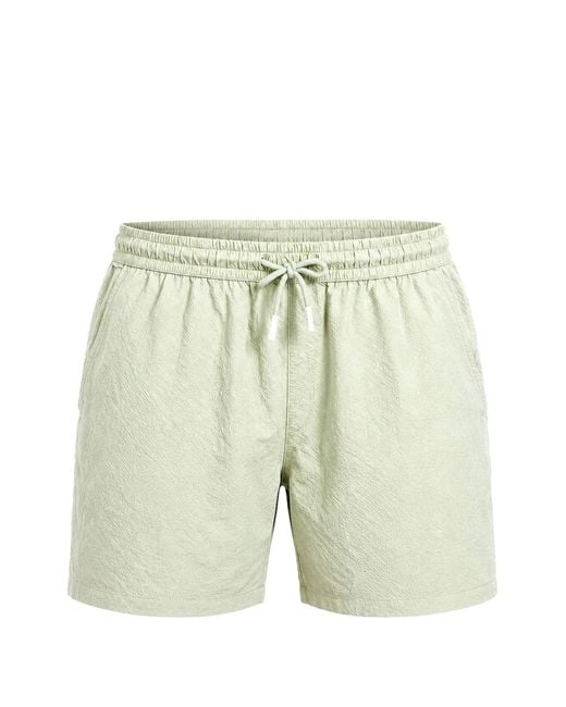 04651 Handelsgesellschaft MBH & Co. KG White Seersucker Swim Shorts for men