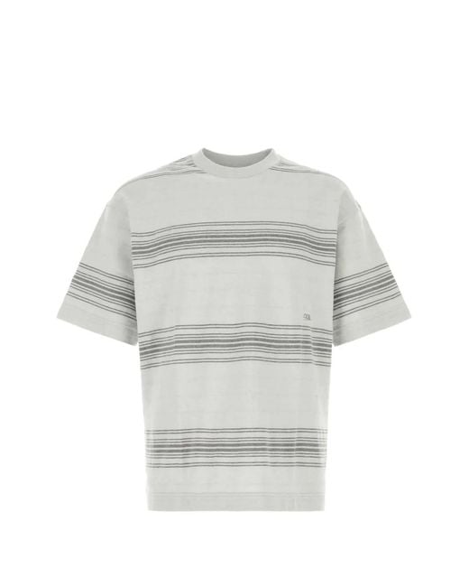 Nanamica レディース グレー ストライプ Tシャツ