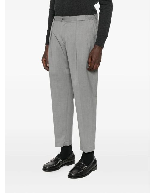 Briglia 1949 Gray Portobellos Pleated-Front Trousers for men