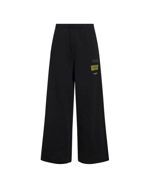 MM6 by Maison Margiela Black Elasticated Patch Pocket Trousers for men