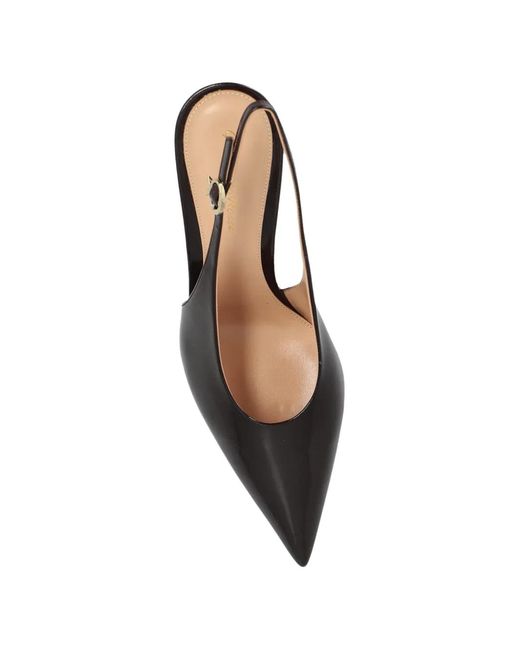 Gianvito Rossi White Robbie Patent-Leather Slingback Pumps