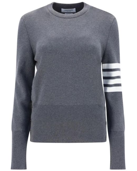 Thom Browne Gray 4-Bar Crew-Neck Jumper