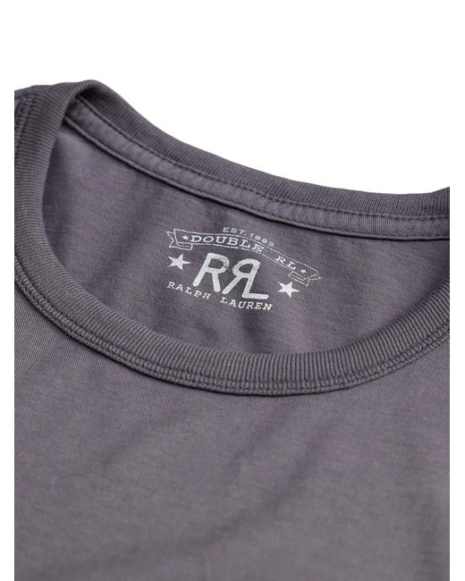 RRL Gray Chest-Pocket Embroidered T-Shirt for men