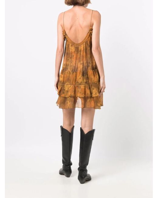 DSquared² ディースクエアード フローラル ミニドレス Orange