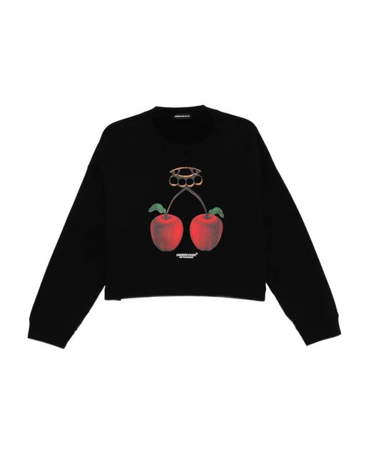 Undercover Black Cotton Fleece Sweatshirt for men