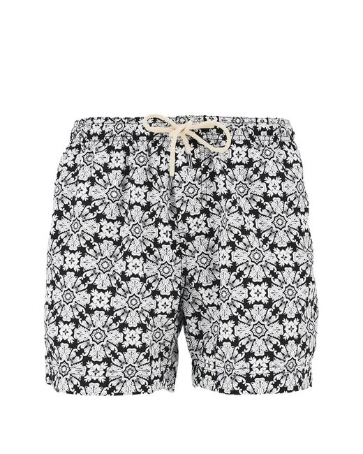 Peninsula White Short Imprimé Baroque À Lien De Resserrage for men