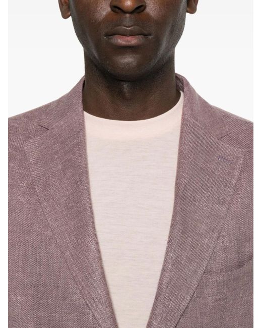 Eleventy Purple Single-Breasted Blazer for men