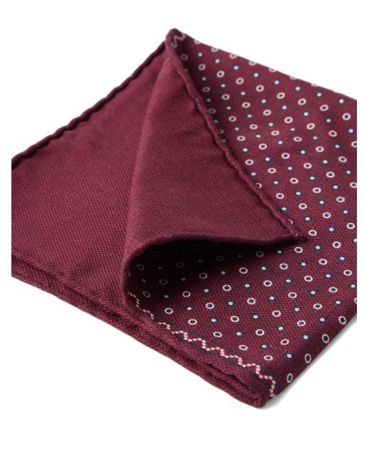 Brunello Cucinelli Purple Silk Pocket Square for men