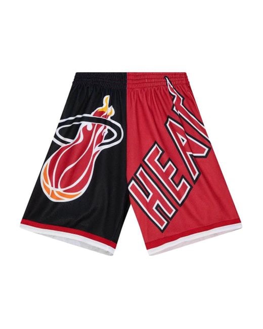 Mitchell & Ness Red X Nba Miami Heat Big Face 5.0 Shorts for men