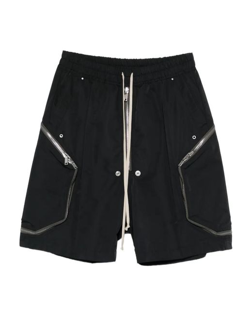Rick Owens Black Zipped Cargo Shorts for men