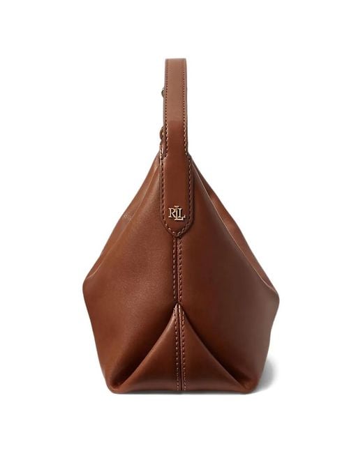 Ralph Lauren Brown Kassie Zip Shoulder Bag