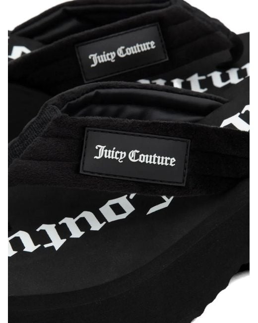 Juicy Couture Black Platform Wedge Flip-Flops